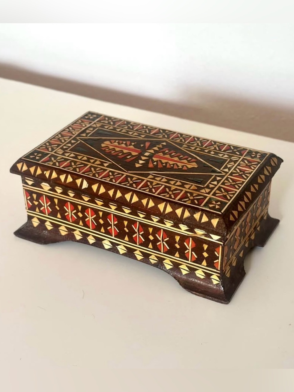Vintage Mosaic Micro Inlay Wooden Keepsake Box